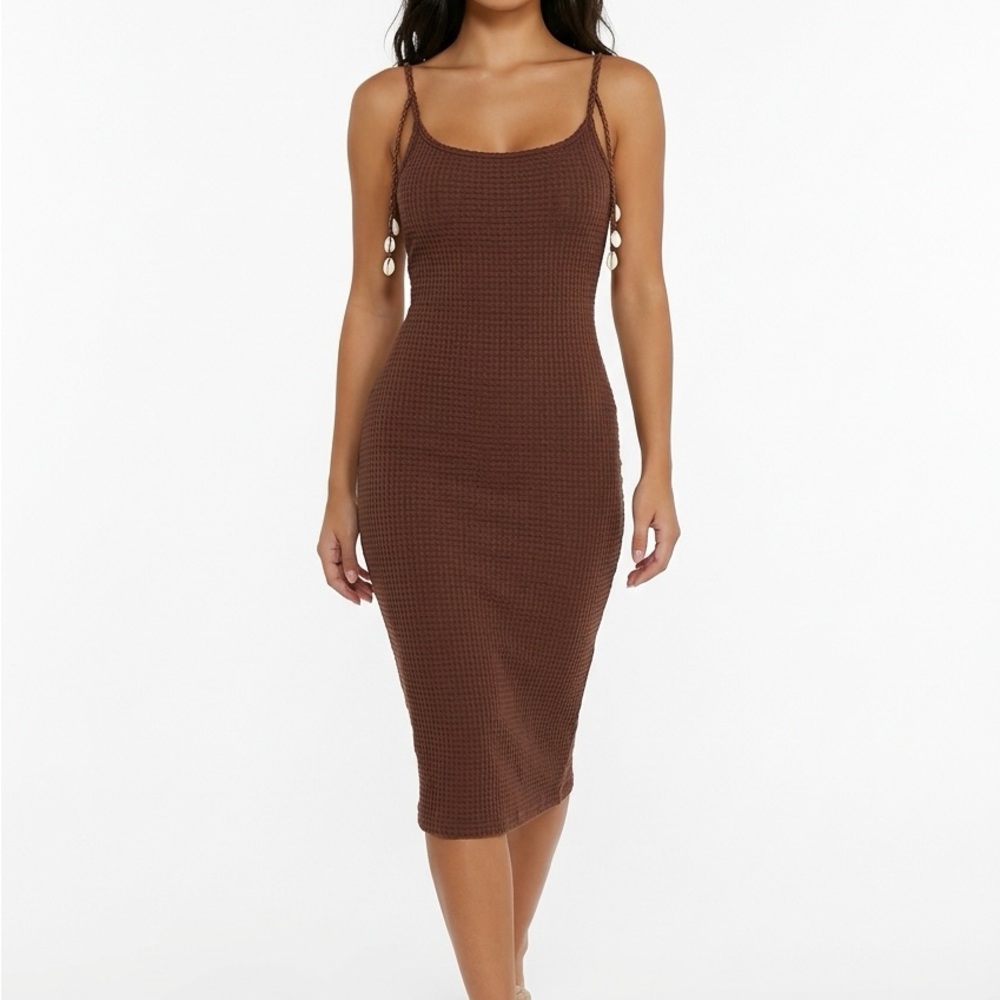 wild fable Brown Knit Midi Dress